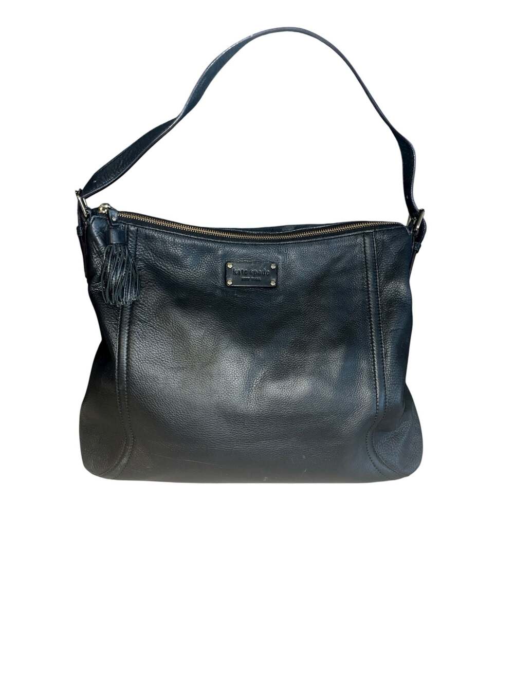 KATE SPADE NY AURELIA VINTAGE BLACK HOBO TASSEL SOFT Leather Shoulder Bag